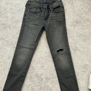 Boys gap jeans. Charcoal grey. Rip on knee. New without tags never worn.